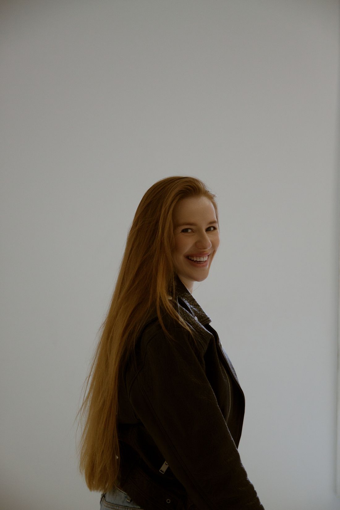 Woman with healthy, natural long hair
